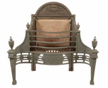 A cast and wrought iron firegrate in George III style, early 20th century  A cast and wrought iron