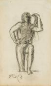 Pierre Puvis de Chavannes (1824-1898) - Classical figure study Charcoal on wove paper Signed with