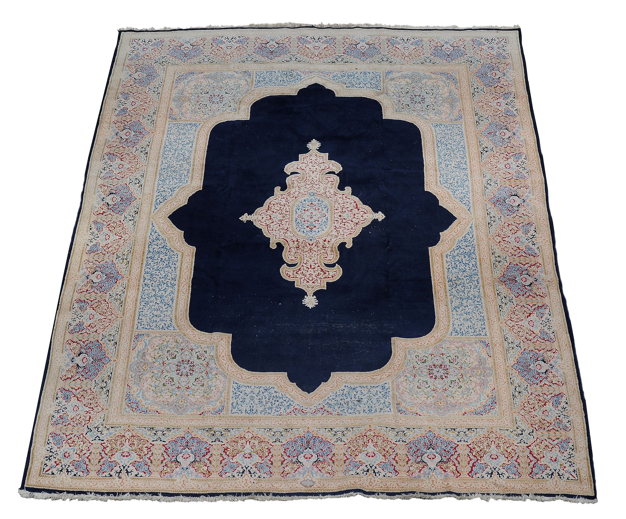 A Kirman carpet , approximately 373cm x 273cm  A Kirman carpet  , approximately 373cm x 273cm