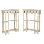 A pair of painted console tables , mid 19th century  A pair of painted console tables  , mid 19th