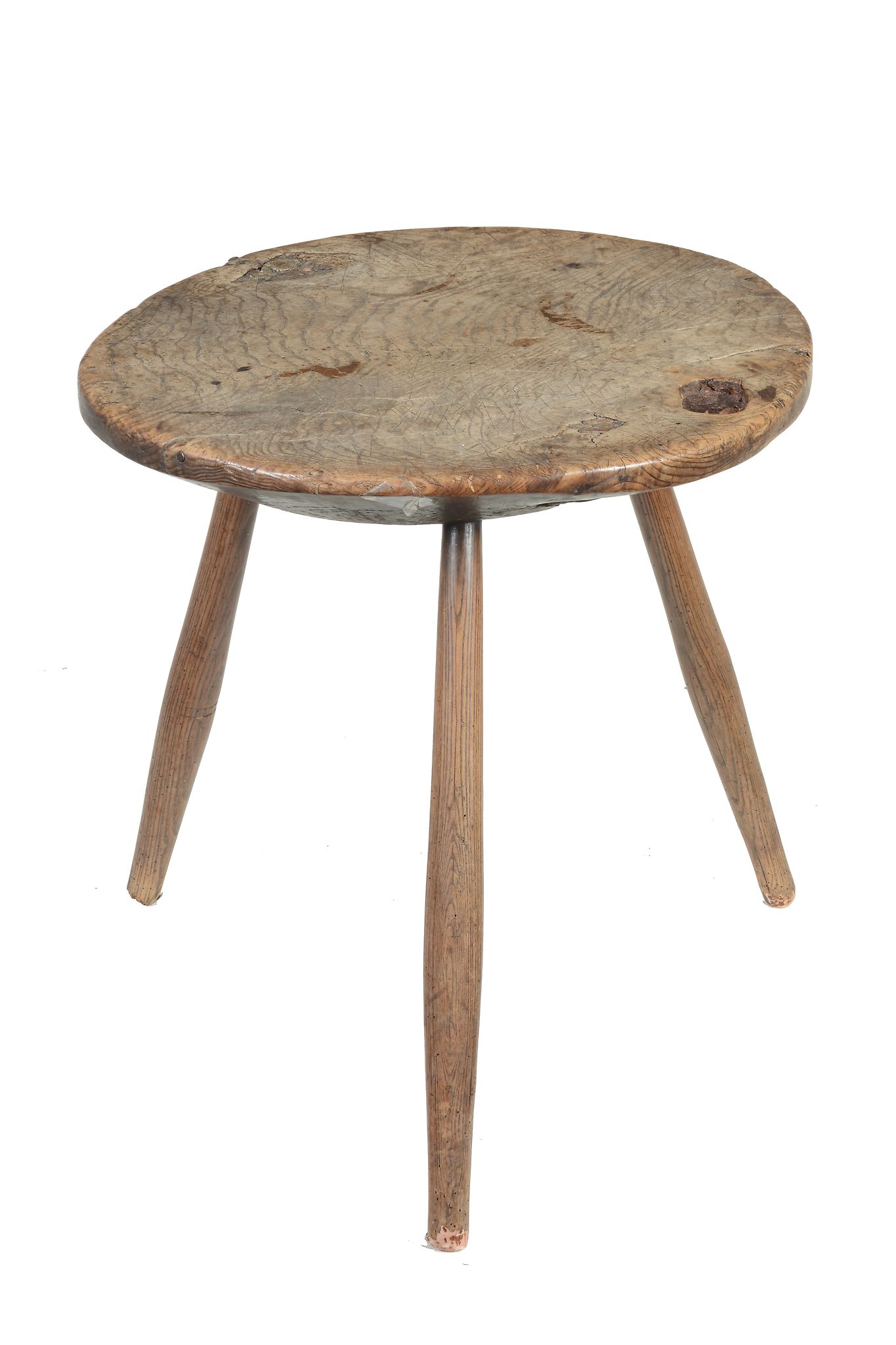 An elm and ash cricket table, late 18th/ early 19th century  An elm and ash cricket table,   late