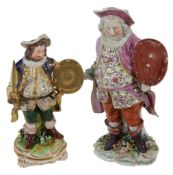 A Derby model of Sir John Falstaff, circa 1770, 25cm high; and another smaller  A Derby model of Sir