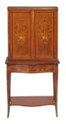 An Edwardian mahogany and inlaid side cabinet, circa 1910  An Edwardian mahogany and inlaid side