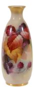 A Royal Worcester slender ovoid vase signed by K  A Royal Worcester slender ovoid vase     signed by