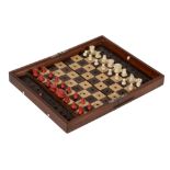 A Victorian Jaques Patent IN STATU QUO mahogany cased chess set  A Victorian Jaques Patent  IN STATU