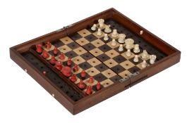 A Victorian Jaques Patent IN STATU QUO mahogany cased chess set  A Victorian Jaques Patent  IN STATU