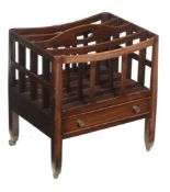 A mahogany Canterbury in George III style, 20th century  A mahogany Canterbury     in George III