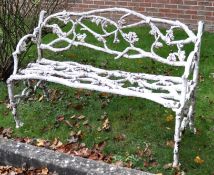 A suite of Victorian cast iron Oak Tree pattern garden seat furniture  A suite of Victorian cast