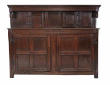 An oak court cupboard, 17th century and later  An oak court cupboard,   17th century and later,