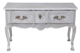 A painted dressing table in Louis XV style, late 18th/early 19th century  A painted dressing table