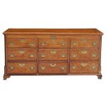 A George III oak and mahogany cross-banded mule chest , circa 1770  A George III oak and mahogany