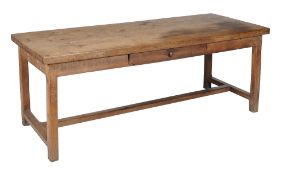 An oak farmhouse kitchen table, 19th century  An oak farmhouse kitchen table,   19th century, the