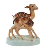 A Royal Worcester animal group; 'Young Spotted Deer'  A Royal Worcester animal group; 'Young Spotted