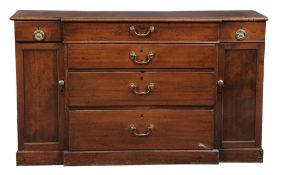 A George III mahogany breakfront side cabinet , circa 1770  A George III mahogany breakfront side