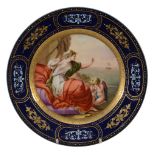 A Vienna-style cabinet plate depicting Ariadne watching the flight of...  A Vienna-style cabinet