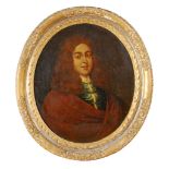 Follower of Michael Dahl - Portrait of a gentleman Oil on canvas Oval 76 x 63.5 cm (30 x 25 in)