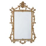 A giltwood fretwork mirror in the manner of Chippendale  A giltwood fretwork mirror in the manner of