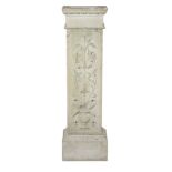 A Continetal, probably Italian carved white marble pedestal in the...  A Continetal, probably