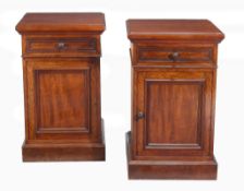A pair of Victorian mahogany library cabinets , circa 1860  A pair of Victorian mahogany library