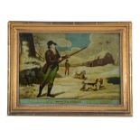 English School (19th Century) - A group of eight hunting scenes Reverse prints on glass, with