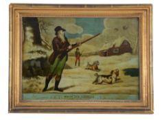 English School (19th Century) - A group of eight hunting scenes Reverse prints on glass, with