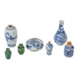 A small Chinese blue and white vase, Kangxi  A small Chinese blue and white vase,   Kangxi , painted