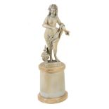 A Continental sculpted ivory model of a Bacchante, probably Dieppe  A Continental sculpted ivory