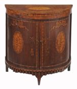 A Dutch mahogany and marquetry demi-lune side cabinet, circa 1800  A Dutch mahogany and marquetry