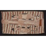 Aboriginal School - Three bark paintings of animals Natural earth pigments on bark Various sizes,
