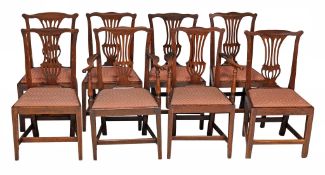A set of eight oak dining chairs, late 18th/early 19th century  A set of eight oak dining