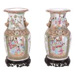 A pair of Cantonese vases, second half of 19th century  A pair of Cantonese vases, second half of
