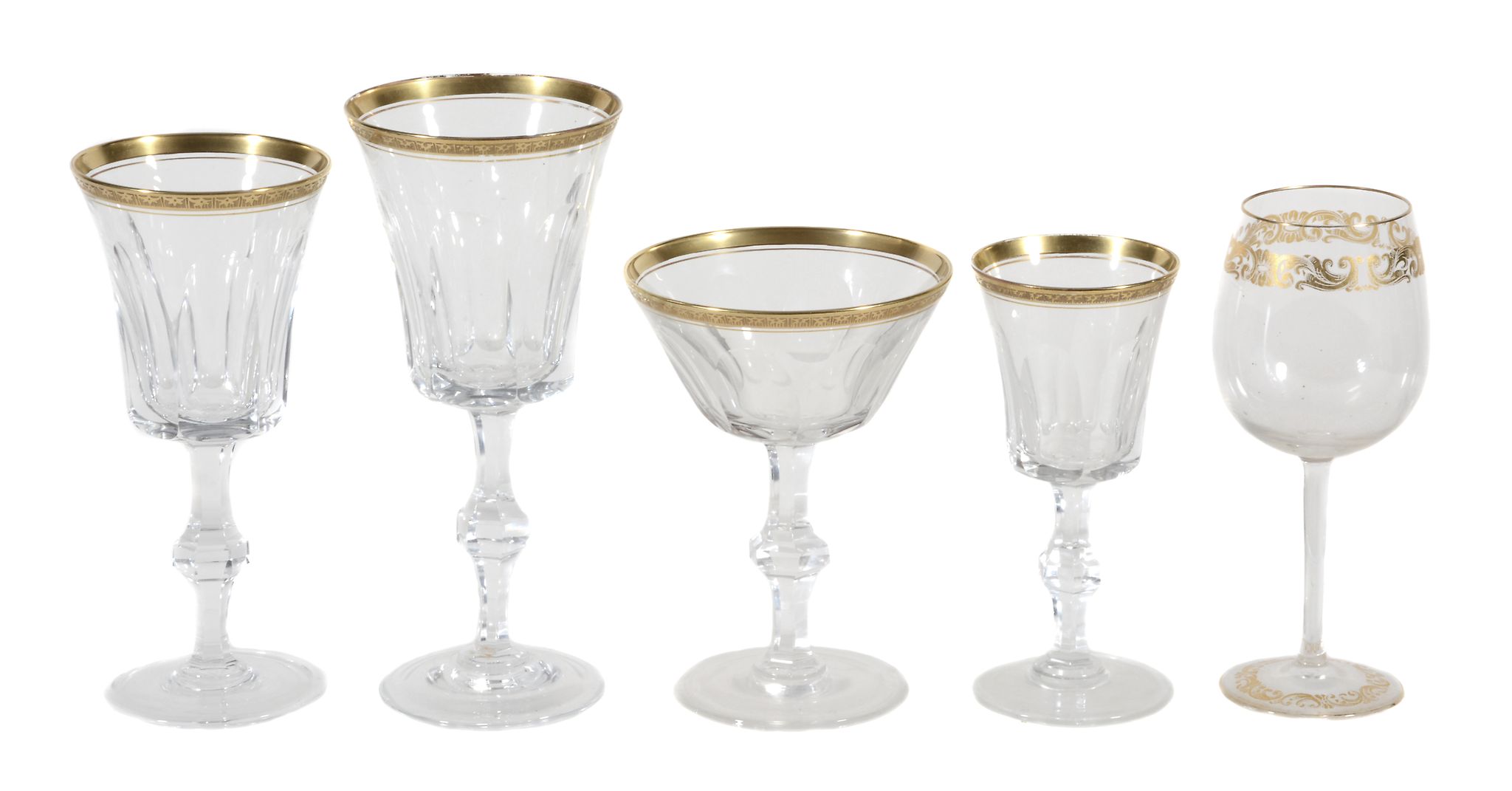 A clear glass and gilt part table service in the Baccarat style  A clear glass and gilt part table - Image 2 of 2
