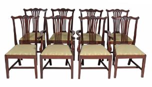 A set of 8 mahogany dining chairs in George III style , 19th century  A set of 8 mahogany dining