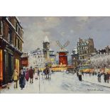 Antoine Blanchard (1910-1988) - Moulin Rouge on a winters day Oil on canvas Signed lower right 41