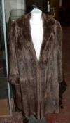 A 1950s long mink coat, by Goodkind of Mayfair