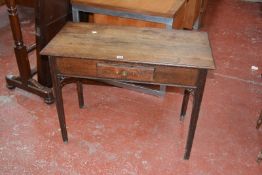 A 19th Century oak side table with a frieze drawer 94cm wide