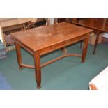 A Continental walnut desk or centre table, early 20th Century 78cm high, 140cm length