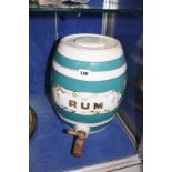 A 19th Century pottery rum barrel, 32cm high (AF) Best Bid