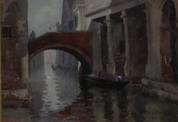 Cyril Fitzroy (Early 20th Century) Ponte Panada, Venice Watercolour Signed and dated lower right