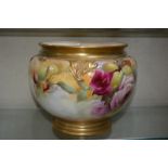 A Royal Worcester jardinière, painted with roses and signed by P. Austin, date code for 1926,