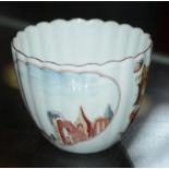 A Chelsea porcelain fluted polychrome cup (restored), circa 1753