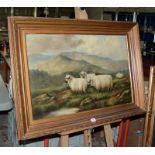 19th Century School Sheep in a landscape Oil on canvas Unsigned 50cm x 75cm