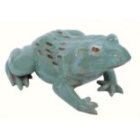 A large glazed ceramic model of a frog, 50cm long approx.