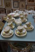 A Royal Worcester part tea service, painted with roses, one 9" lobed plate signed K. Blake and