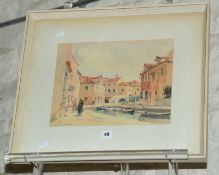 Jack Merriott (1901-1968) Canal scene in Burano Watercolour Signed lower left 27cm x 34.5cm