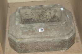 A stone plinth base, 50cm wide