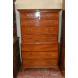 A 19th Century mahogany chest on chest, with two short and six long drawers on bracket feet 172cm