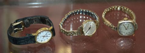 Three ladies wristwatches and an ear stud -4