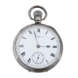 Waltham, Traveller, A silver keyless lever open face watch  Waltham, Traveller, A silver keyless