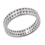 A double row eternity ring, set with two rows of brilliant cut diamonds  A double row eternity ring,